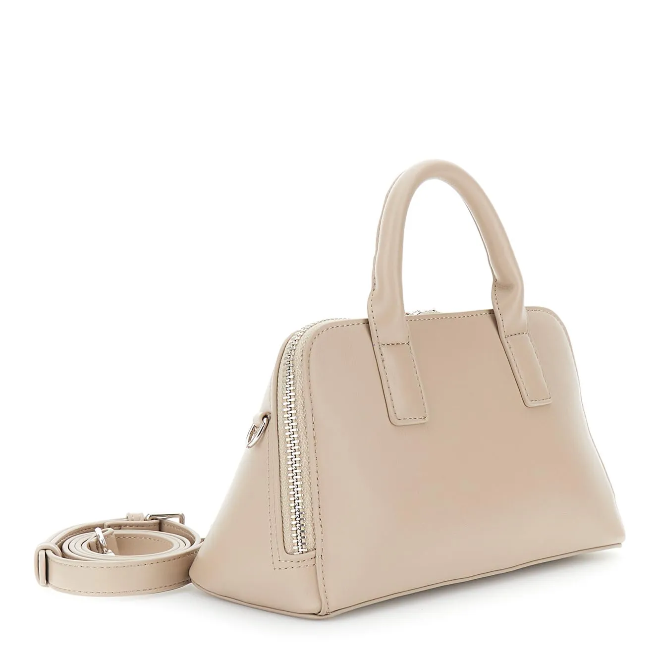 CafèNoir Trapezioidale Zip Grande borsa a mano tortora con tracolla