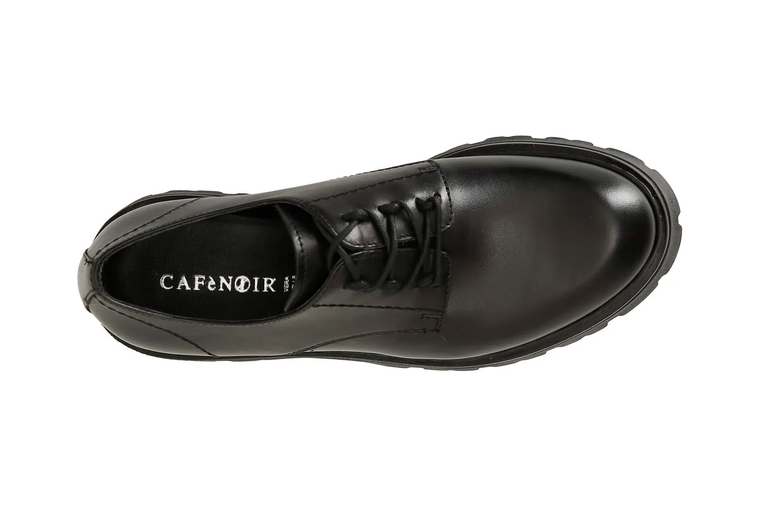 CafèNoir derby donna pelle nera allacciata