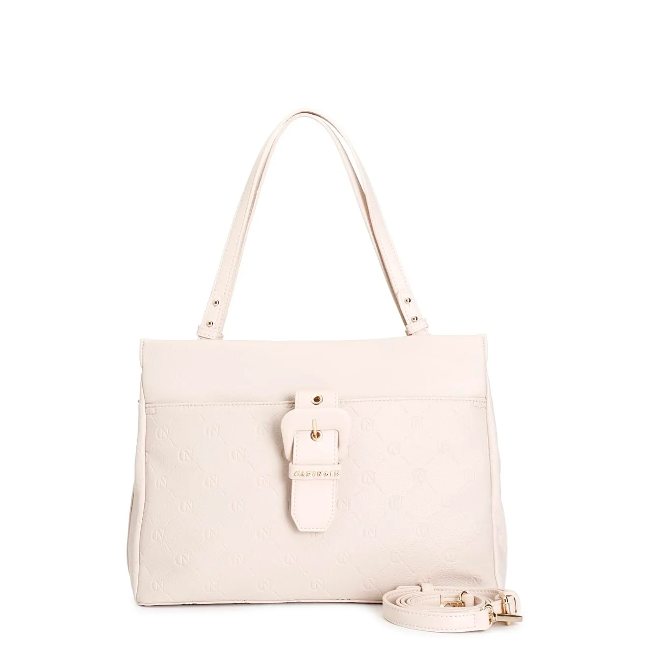 CafèNoir Monogram Embossed Shopping Bag Bianca Tracolla