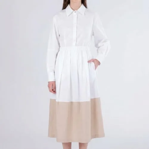 CafèNoir Gonna Bicolor Pieghe Donna Bianco Sabbia S
