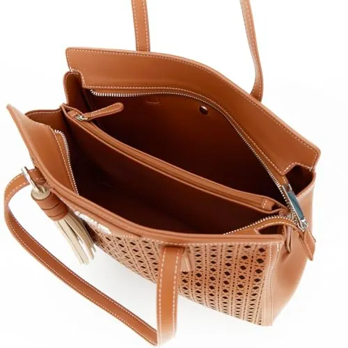 CafèNoir Shopping Bag Traforata Effetto Pelle Cuoio