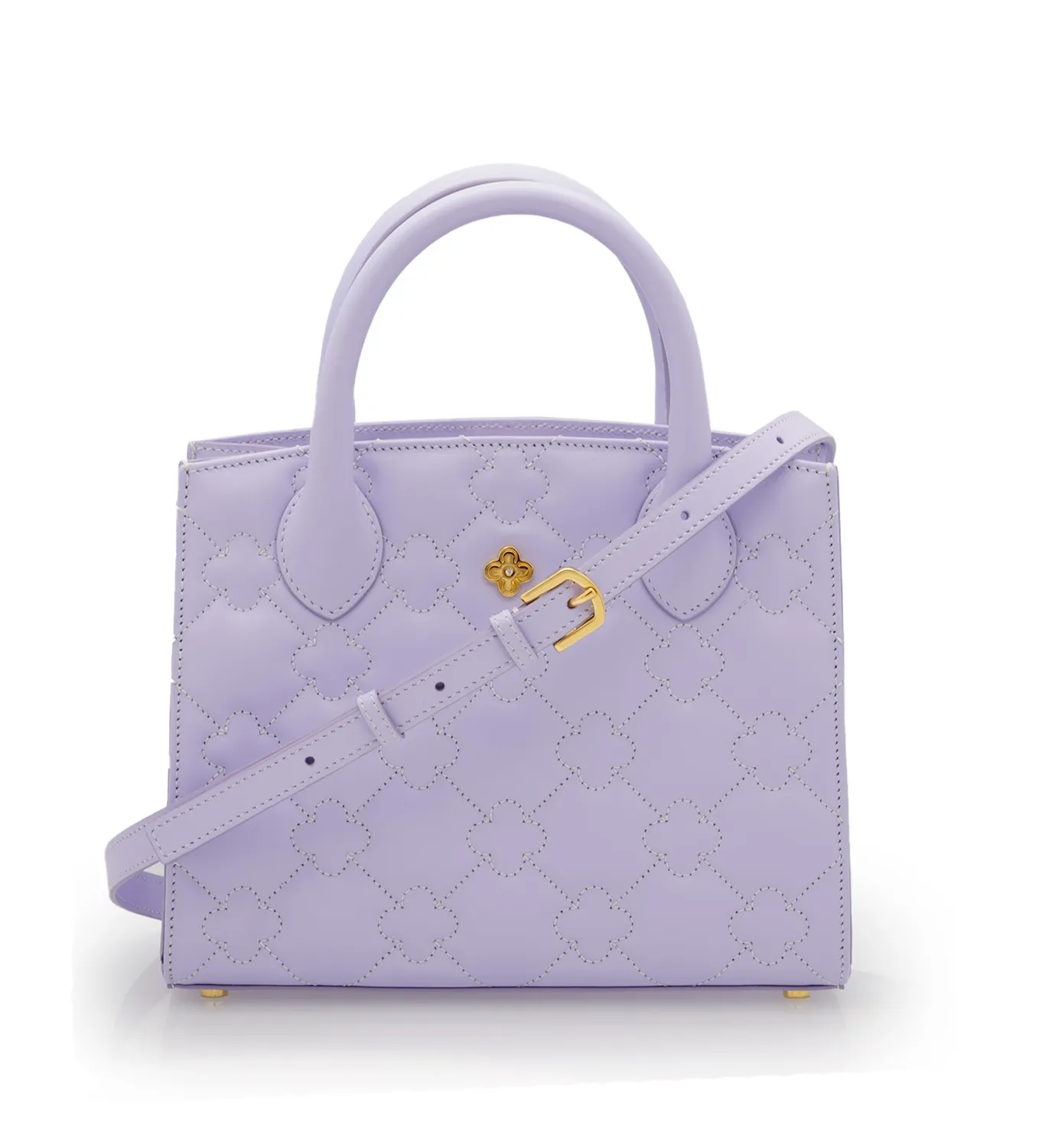Cardinal Milano Tote Small borsa vitello lilla trapuntato