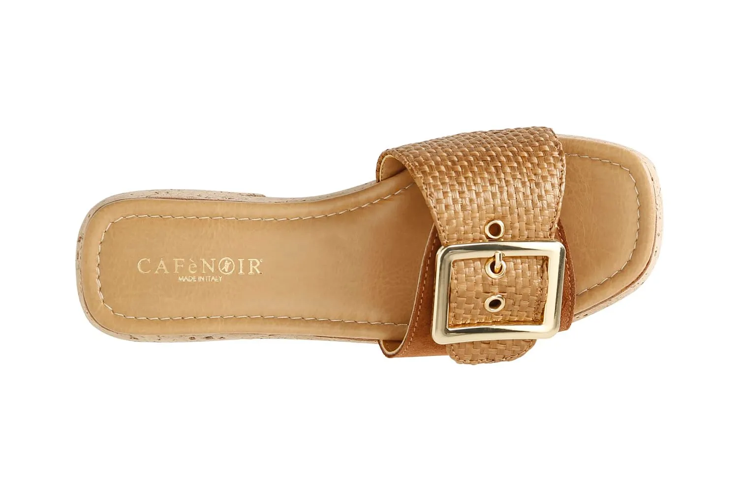 CafèNoir Ciabatta Pelle Scamosciata Raffia Donna 39 tacco 7 cm