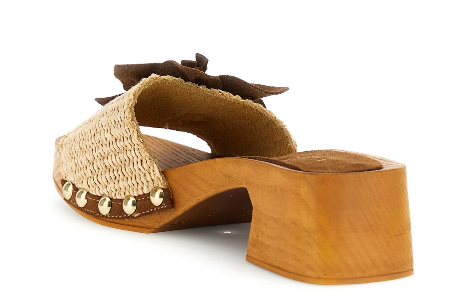CafèNoir Zoccolo Sandali Donna in Rafia con Fiore