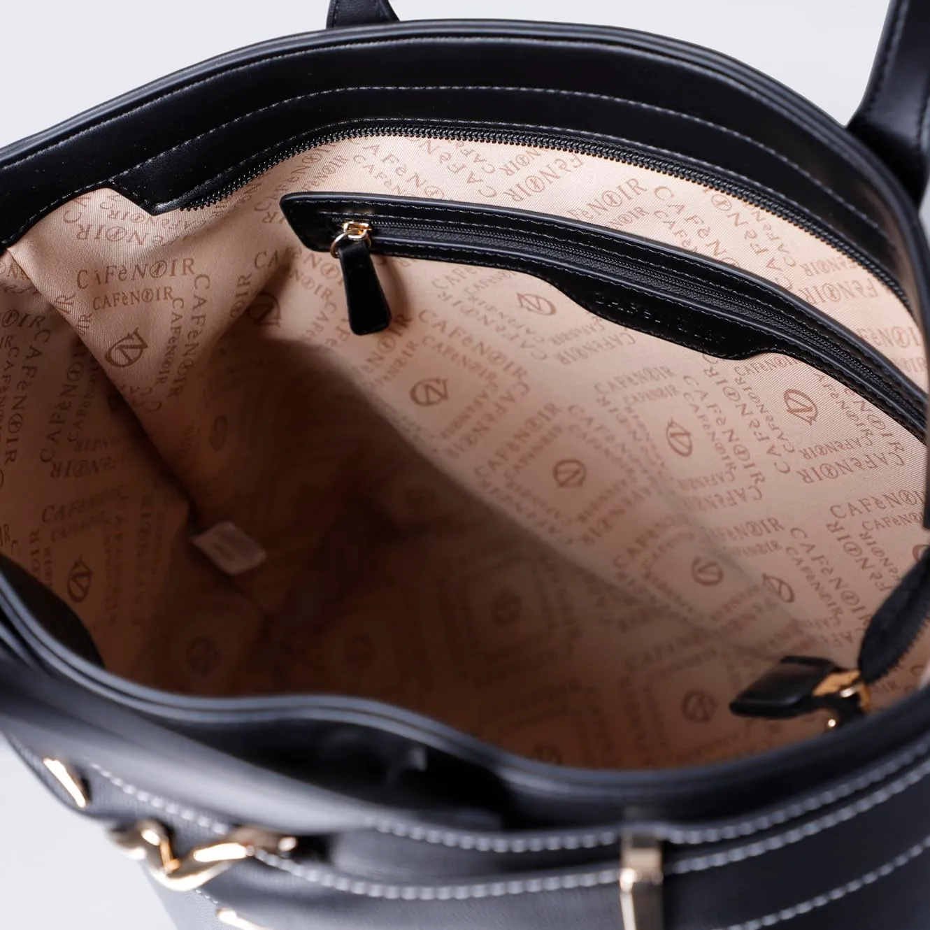 CafèNoir Shopping Bag Nera Passante Metallo Donna