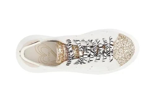 CafèNoir Sneakers donna allacciata bianco oro 39