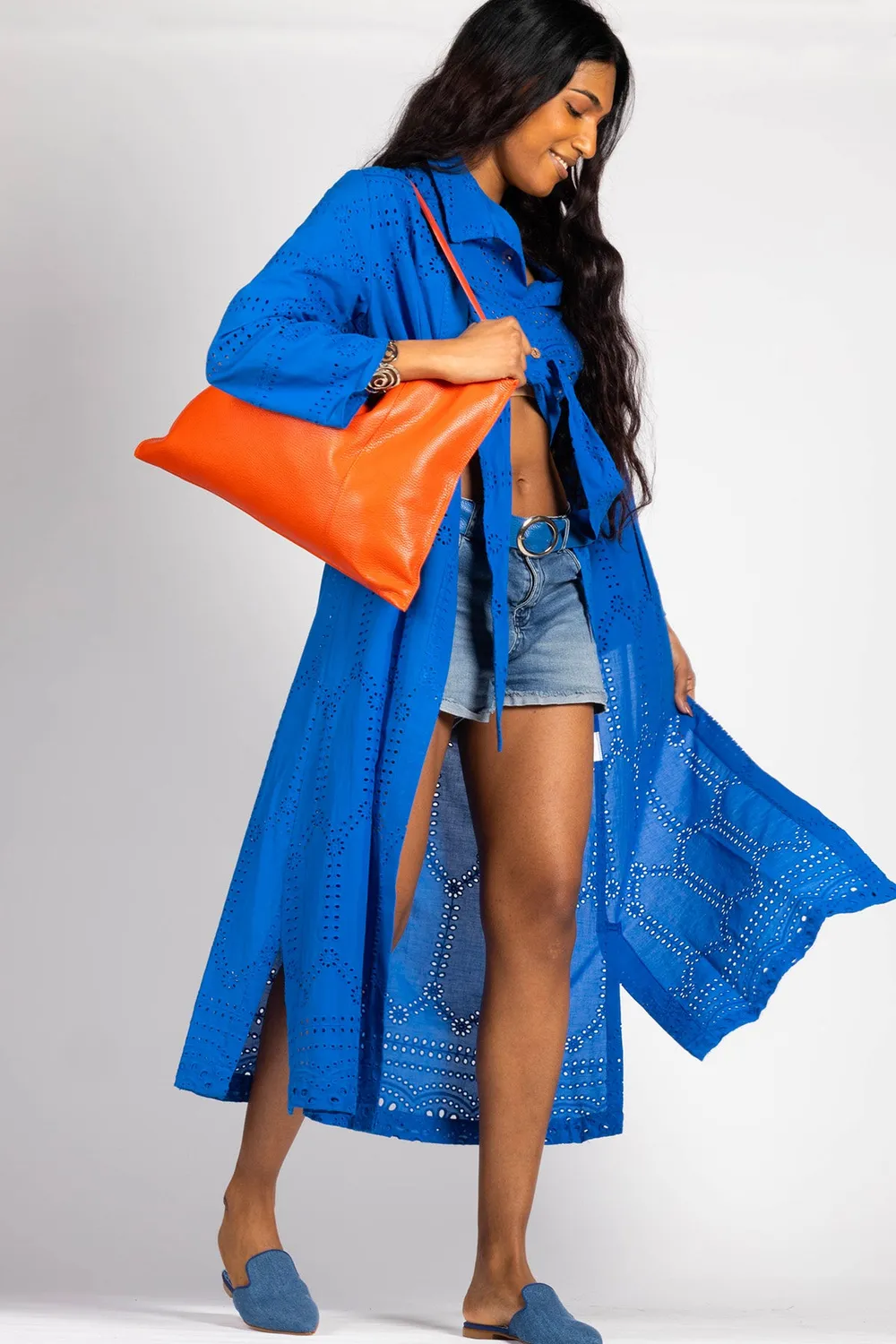 Figus Amalfi Blu kimono sangallo cotone 42 44