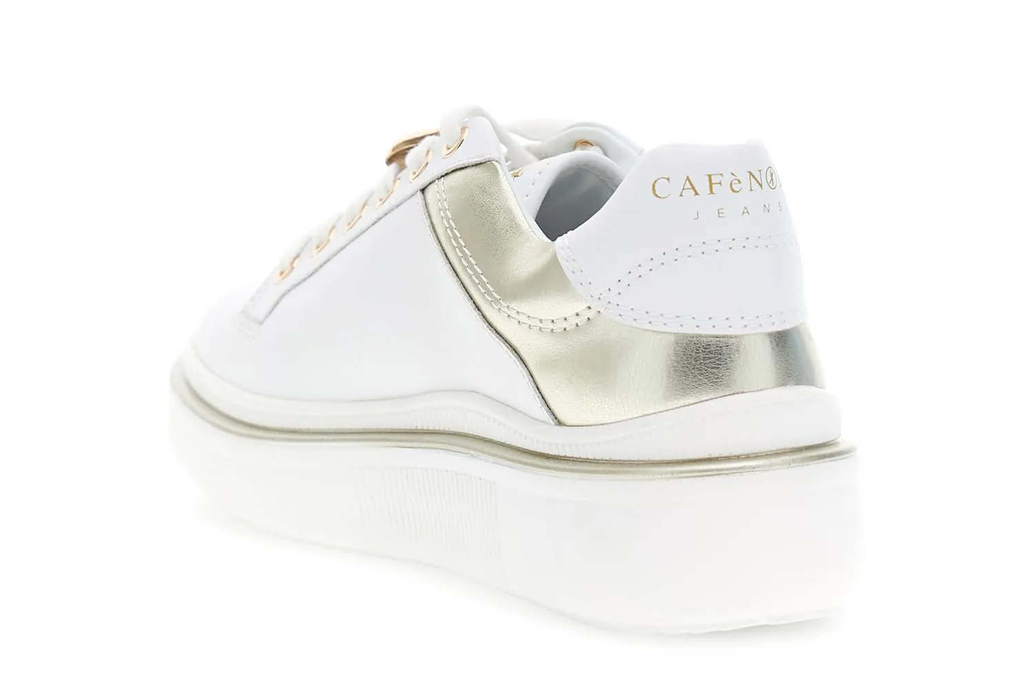 CafèNoir Sneakers Pelle Donna Bianco Oro 39 EU