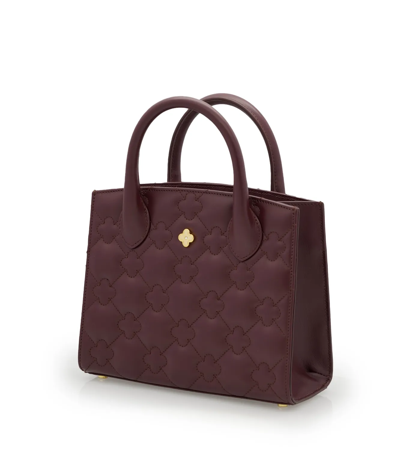Cardinal Milano Tote Small borsa bordeaux vitello trapuntato