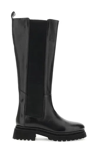 CafèNoir Stivali Pelle Nero Elastico Tacco 5,5 cm