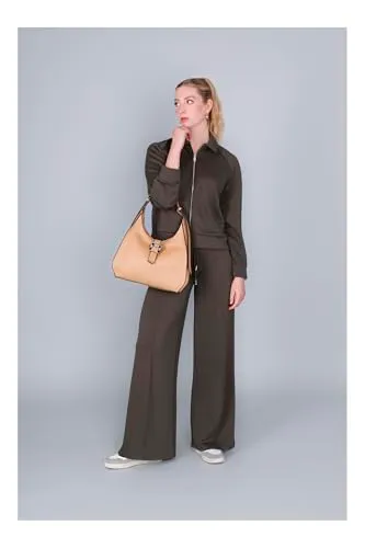 CafèNoir Costole Contrasto borsa a spalla biscotto glam