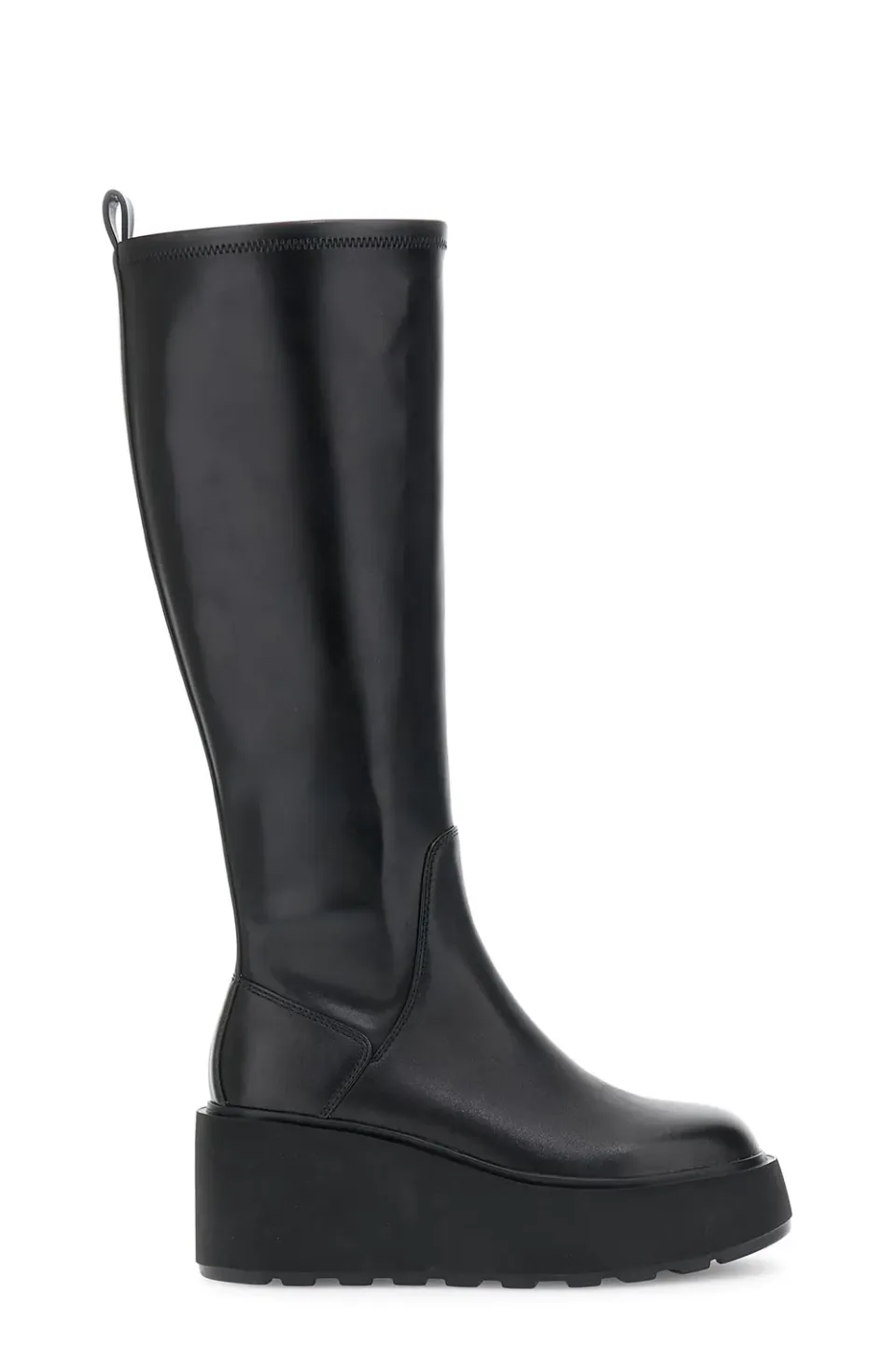 CafèNoir stivali pelle donna neri tacco 7,5 cm plateau