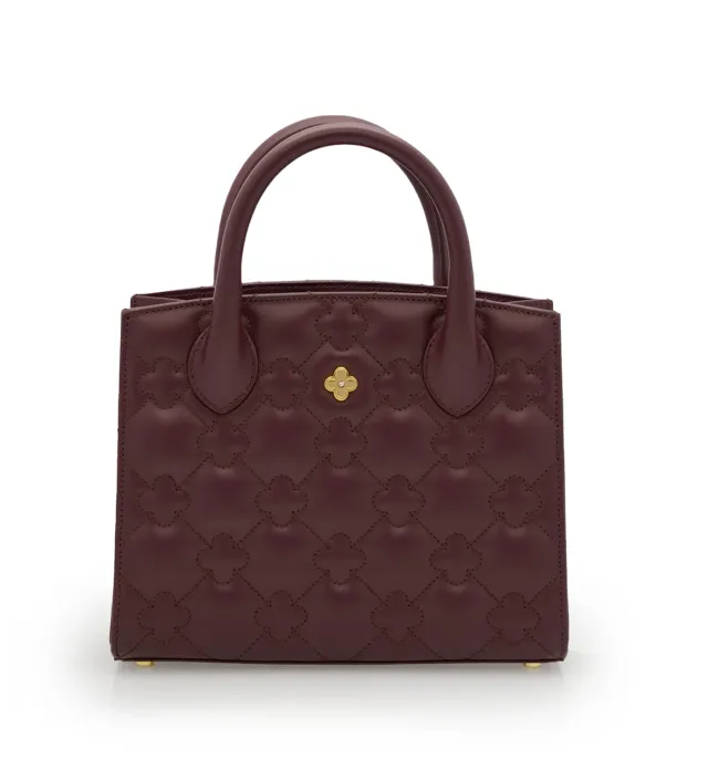 Cardinal Milano Tote Small borsa bordeaux vitello trapuntato