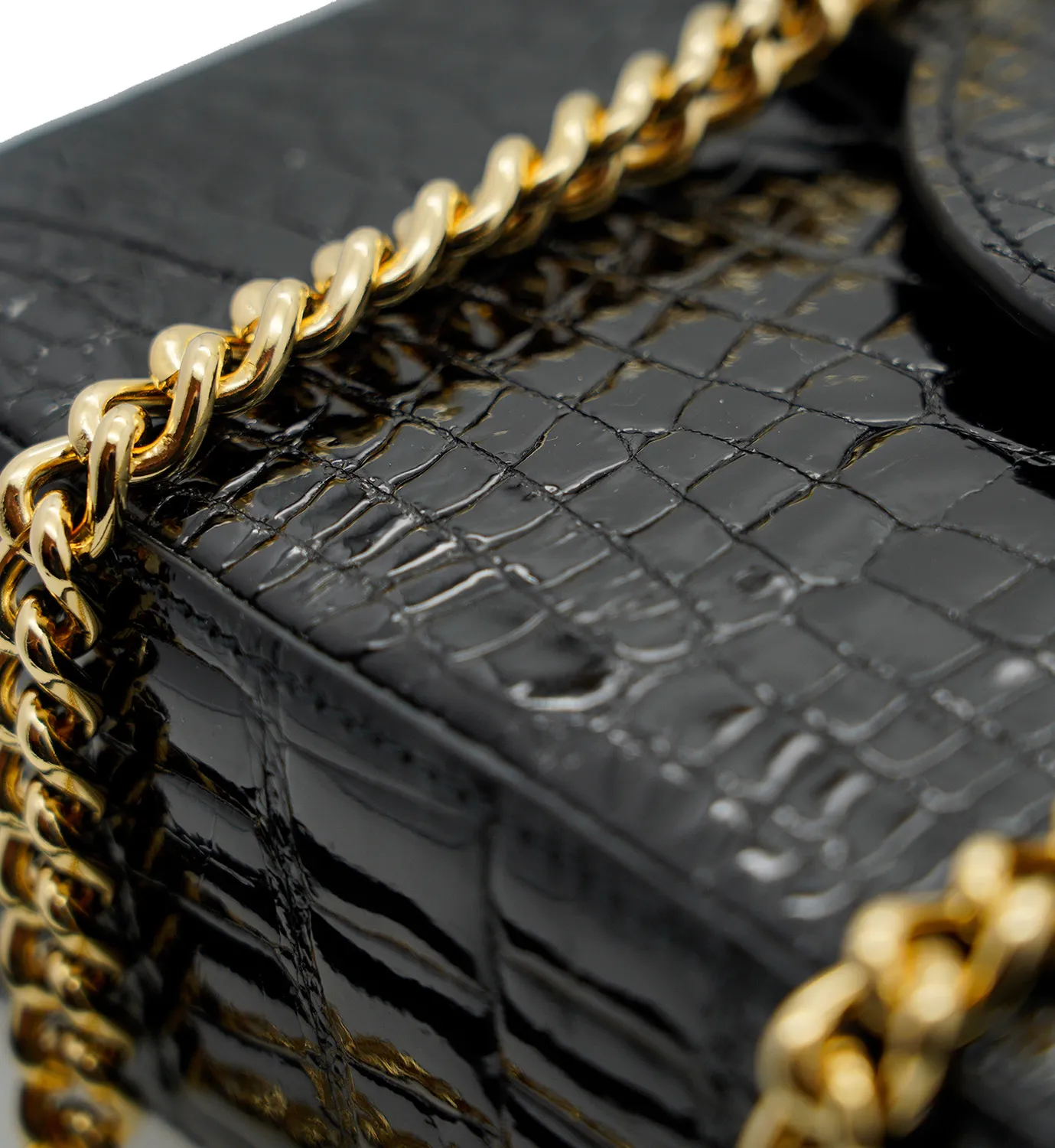 Cardinal Milano First Date Borsa Spalla Alligatore Nero