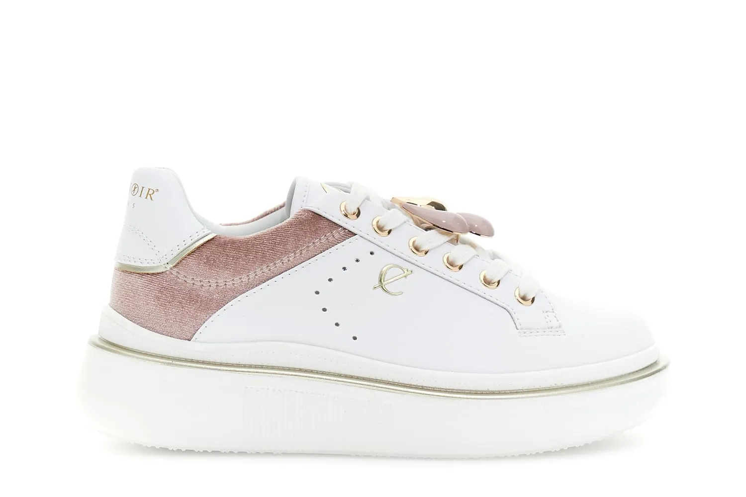 CafèNoir Sneaker Pelle Velluto Scarpe Donna 39 Bianco Bordeaux