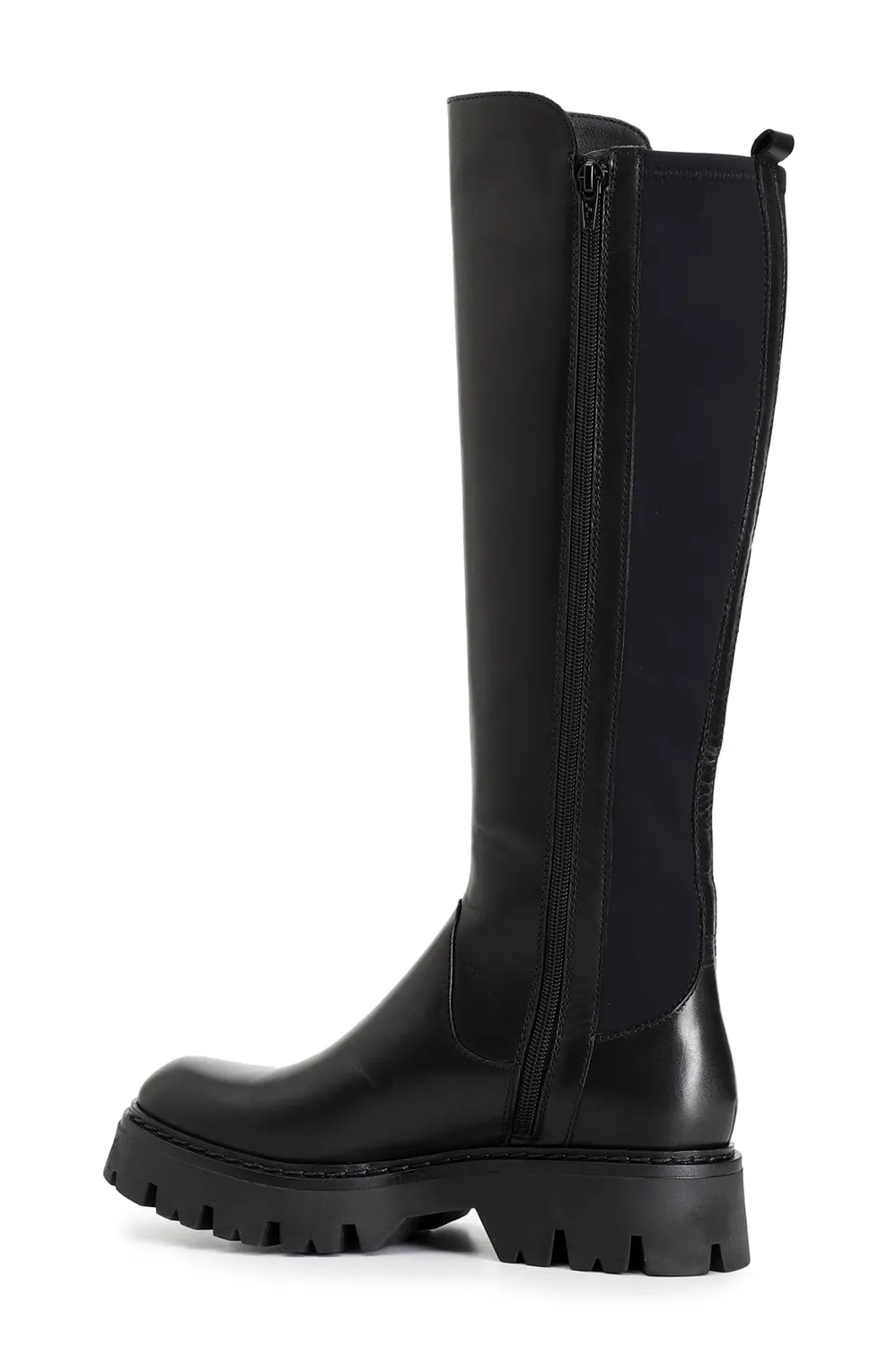 CafèNoir stivale donna pelle e lycra nero elasticizzato