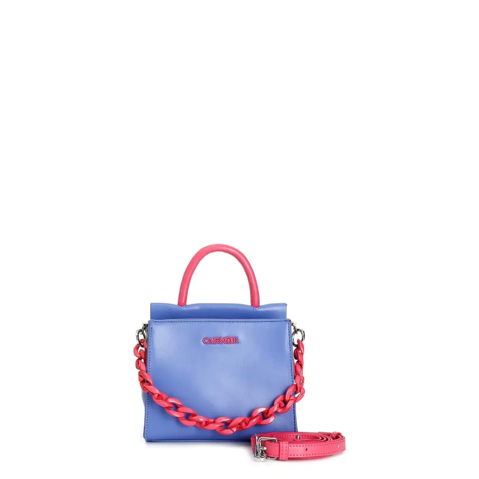 CafèNoir Minibag Bicolore Indaco con Catena