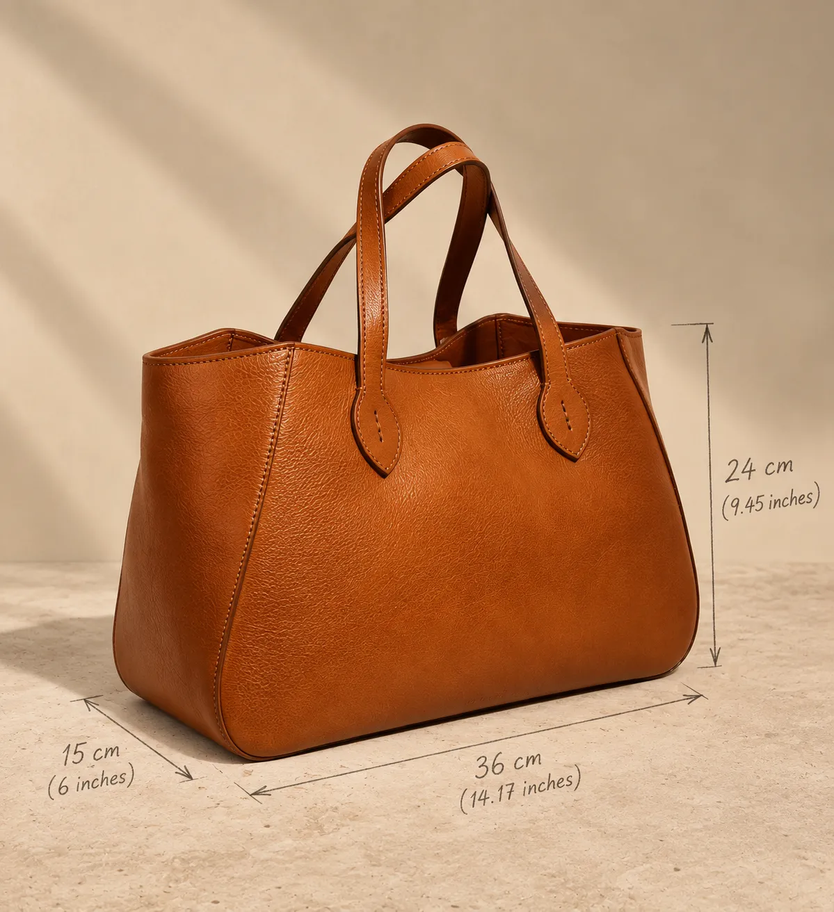Aigin Milano Pure Leather Form Tote Pelle Naturale