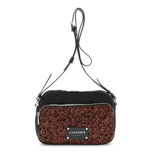 CafèNoir Camera Bag Nylon Caramello Nero Trapuntata