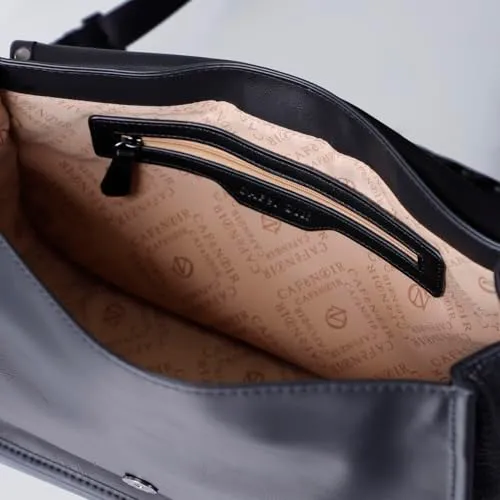 CafèNoir Pattina Effetto Nuvolato borsa a spalla nero borchiato