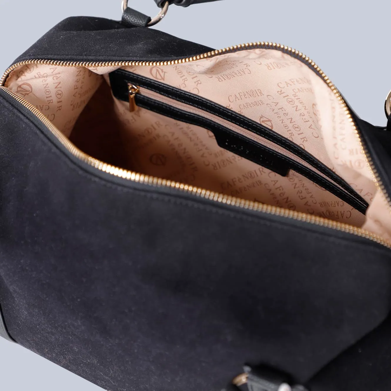 CafèNoir Bauletto Donna Nero Effetto Suede con Zip