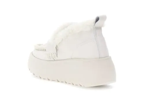 CafèNoir Mocassini Pelle Panna Platform 4 cm