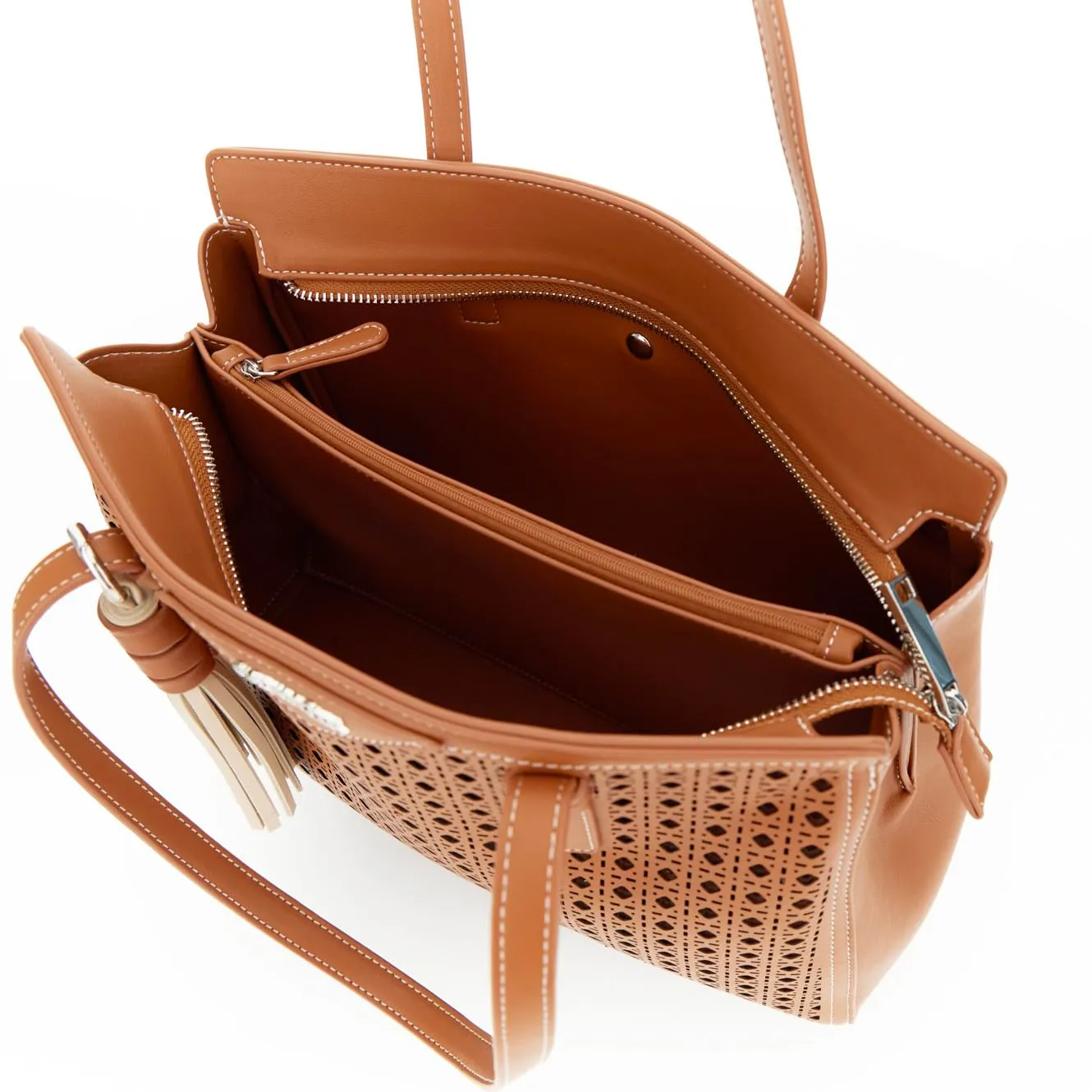 CafèNoir Shopping Bag Traforata Effetto Pelle Cuoio