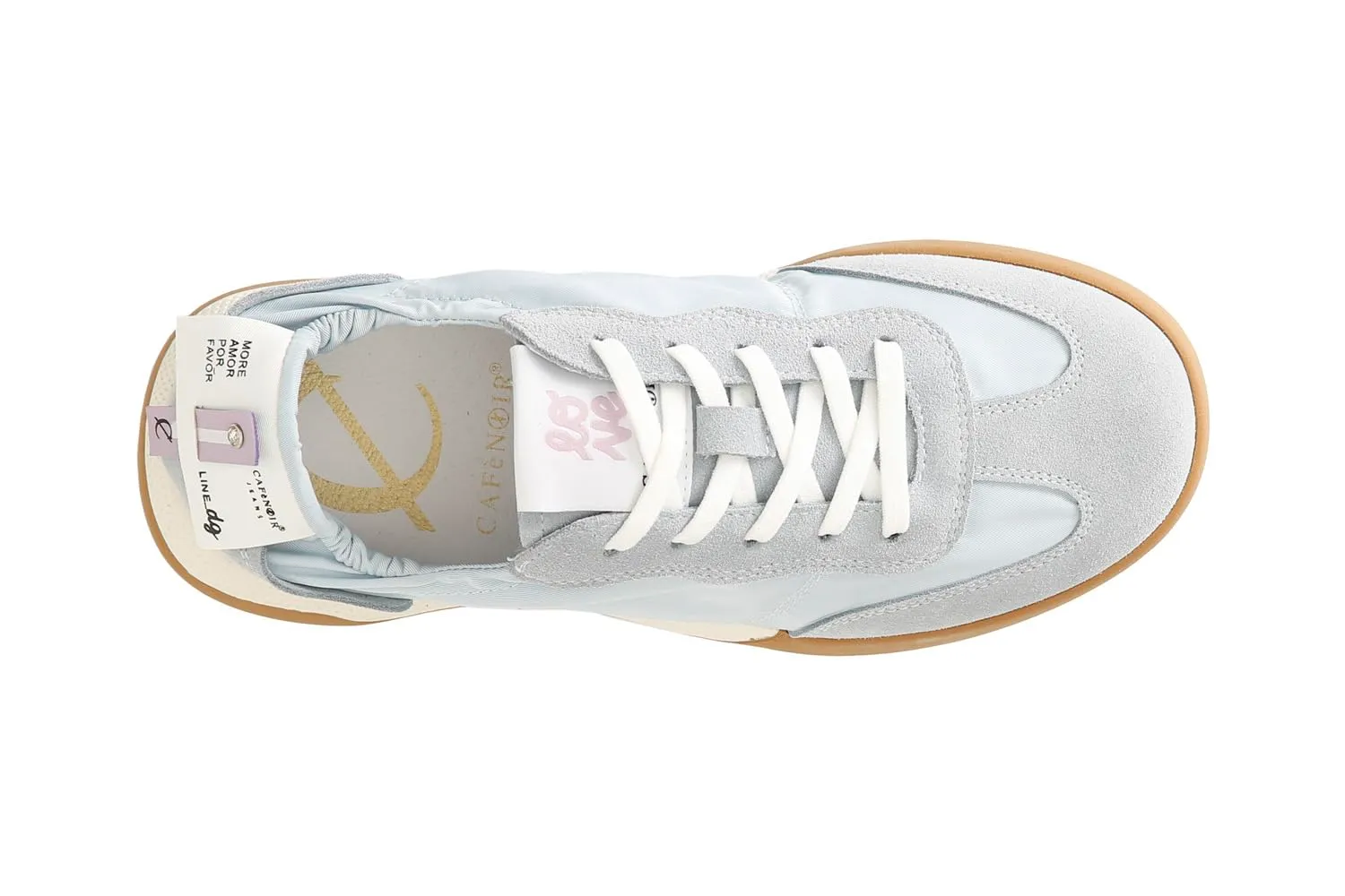 CafèNoir Sneakers Donna Nylon Azzurro Strass Suola Soft