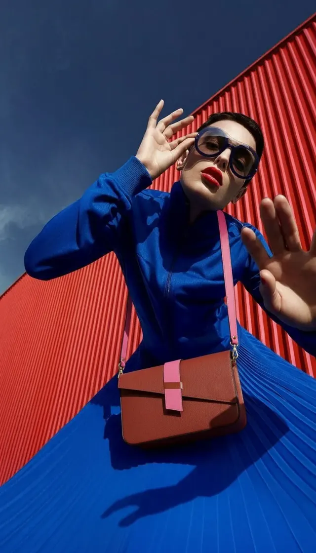 Figus Cherie Bag Big borsa pelle nera geometrica