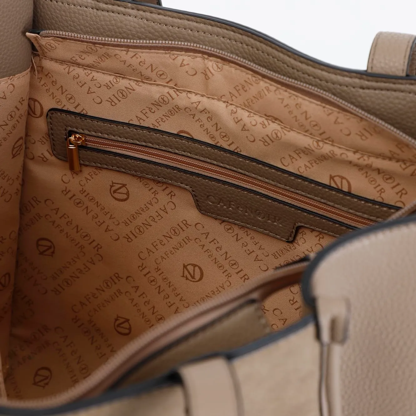 CafèNoir Tote Granoso Effetto Suede Fango
