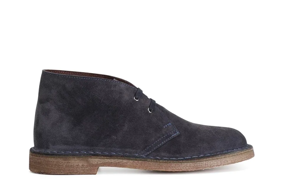 CafèNoir Polacchina Uomo Scamosciata Blu soletto pelle