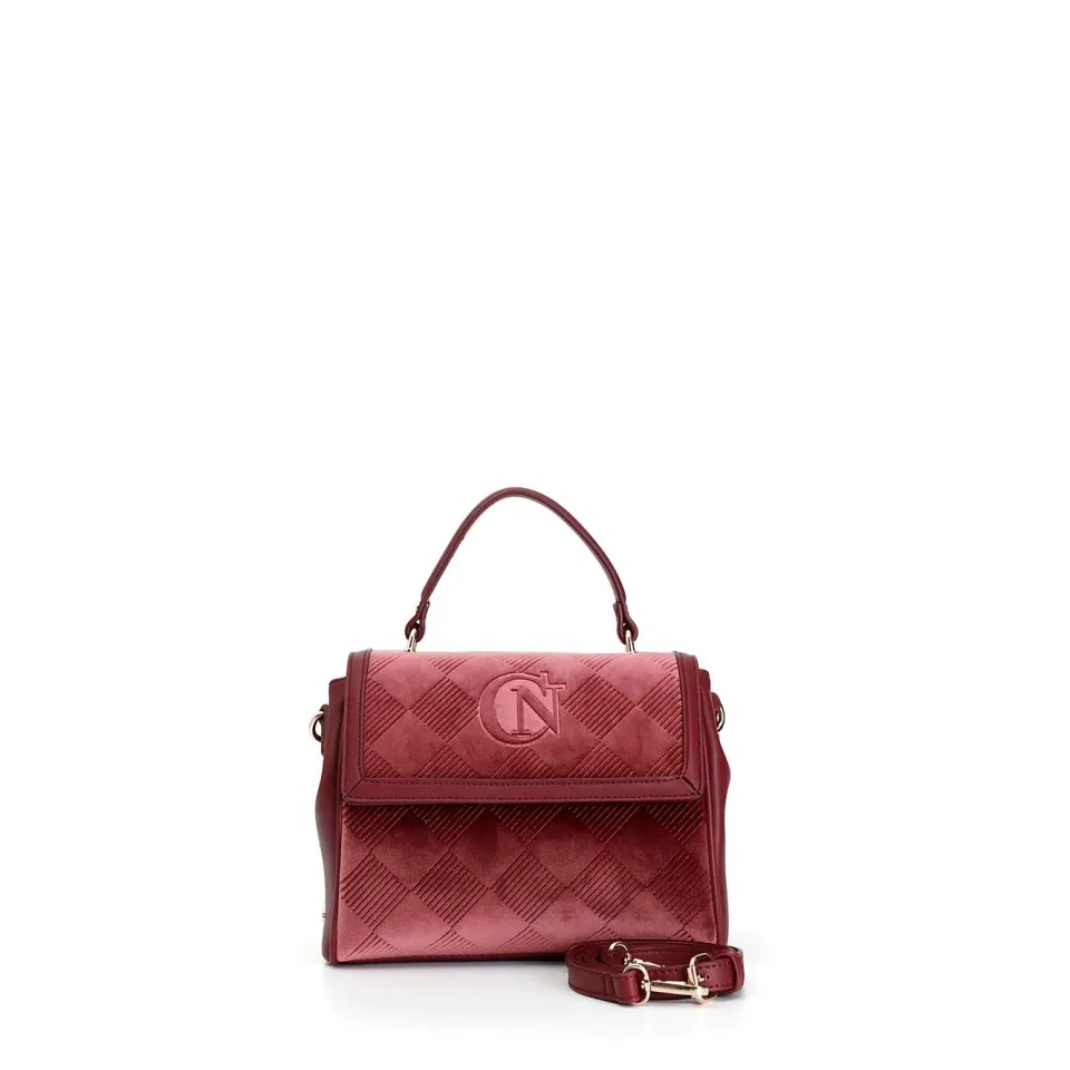 CafèNoir Borsa Mano Pattina Velluto Bordeaux