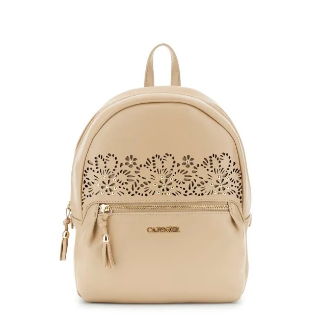CafèNoir Zaino Donna Bianco 24cm Laseratura Floreale