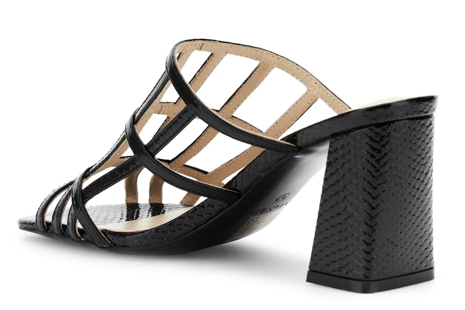 CafèNoir Gabbia Effetto Stampato Ciabatta Donna 39 EU Tacco Alto