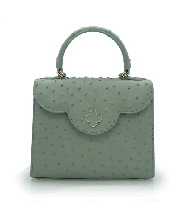 Cardinal Milano First Lady Borsa Pelle Struzzo Salvia