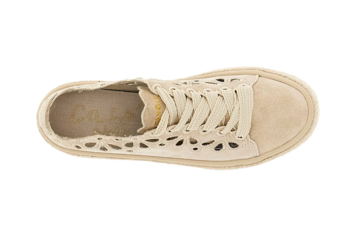 CafèNoir Sneakers Pelle Intagli Laserati Donna Beige