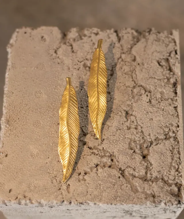 Figus Piuma Gold orecchini oro pendenti