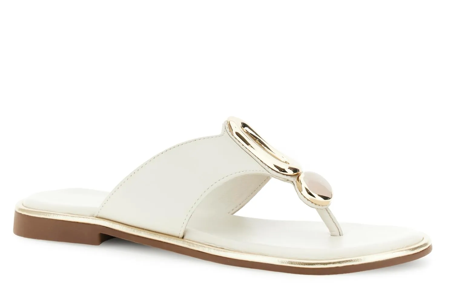 CafèNoir Infradito Pelle Osso 39 con Accessorio Piatti