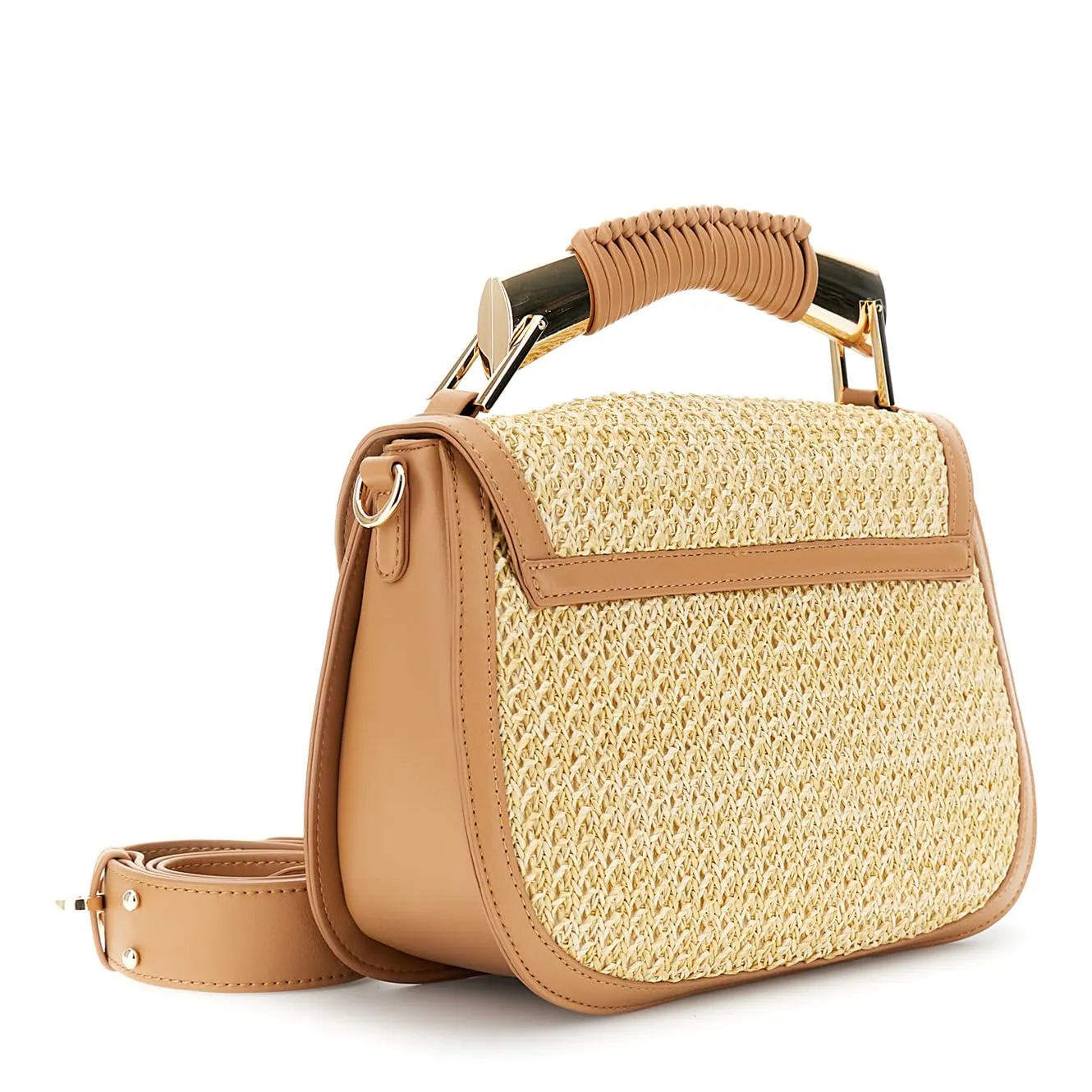 CafèNoir Borsa a mano donna raffia naturale pattina