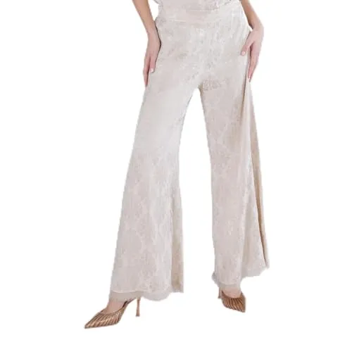 CafèNoir Pantaloni Damascati Donna Sabbia Raso