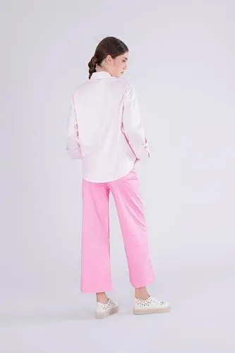 CafèNoir Camicia Oxford Ricamo Chérie Rosa S
