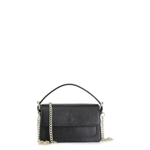 CafèNoir Borsa a Spalla Pelle Nero Manici Fibbia