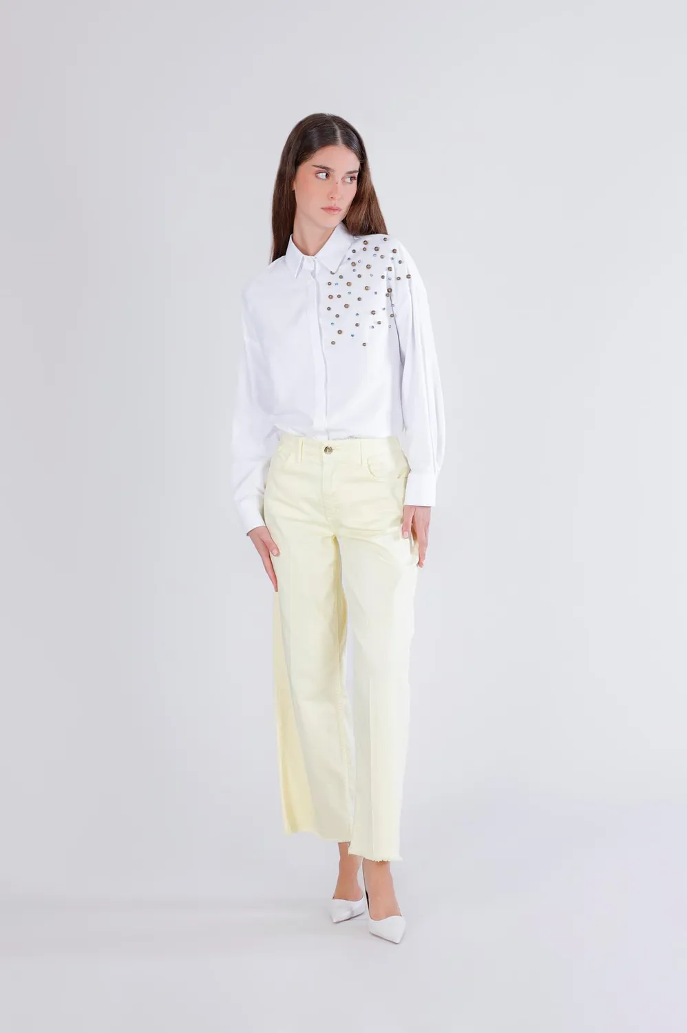 CafèNoir Culotte Bull Denim jeans donna giallo