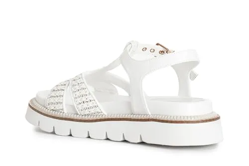 CafèNoir Sandali a T Donna Intreccio Bianchi Zeppa 2,9 cm