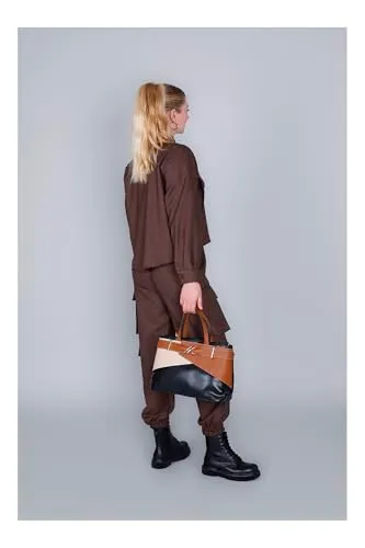 CafèNoir Borsa a Mano Effetto Pelle Multicolor con Tracolla