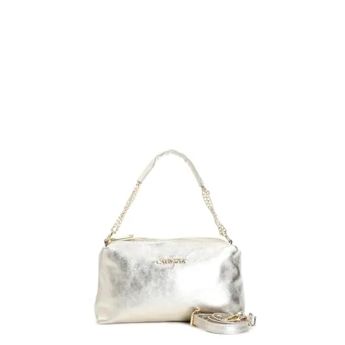 CafèNoir Camera Bag borsa metallizzata platino catena