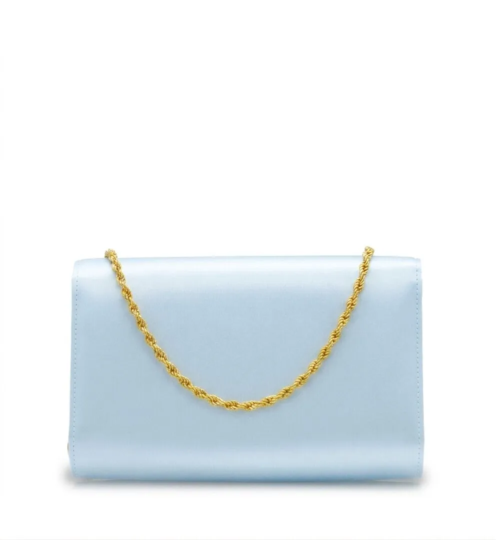 Cardinal Milano Lady Princess Sky Blue clutch seta azzurra