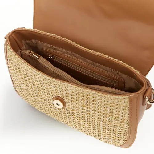 CafèNoir Borsa a mano donna raffia naturale pattina
