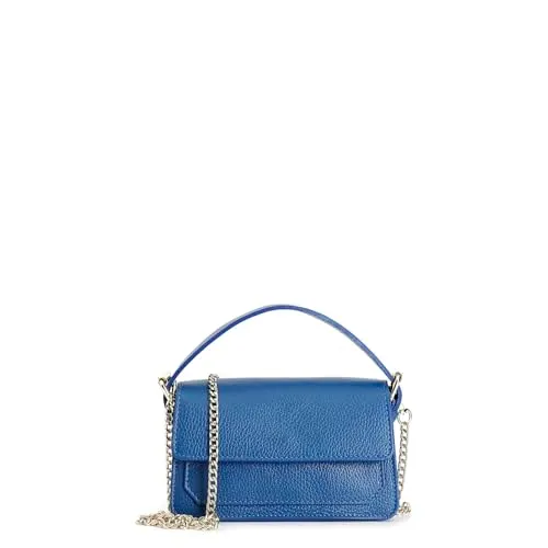 CafèNoir Borsa Spalla Pelle Bluette Manici Fibbia