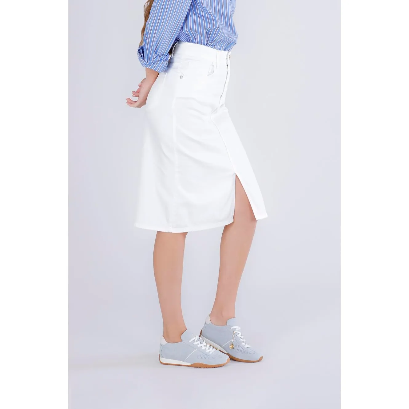 CafèNoir Gonna Spacco Davanti gonna off white bull denim